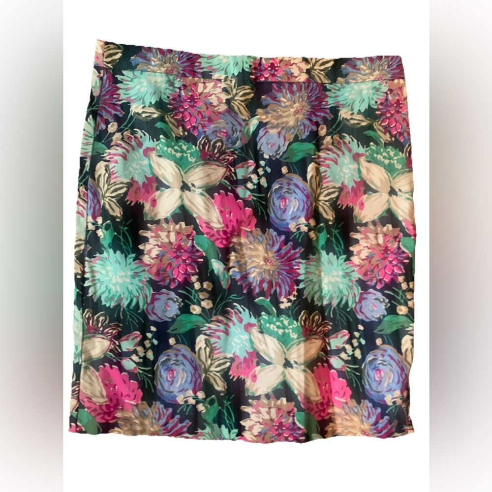 NWOT J. Crew Vibrant Painterly Floral Skirt - Size 12
